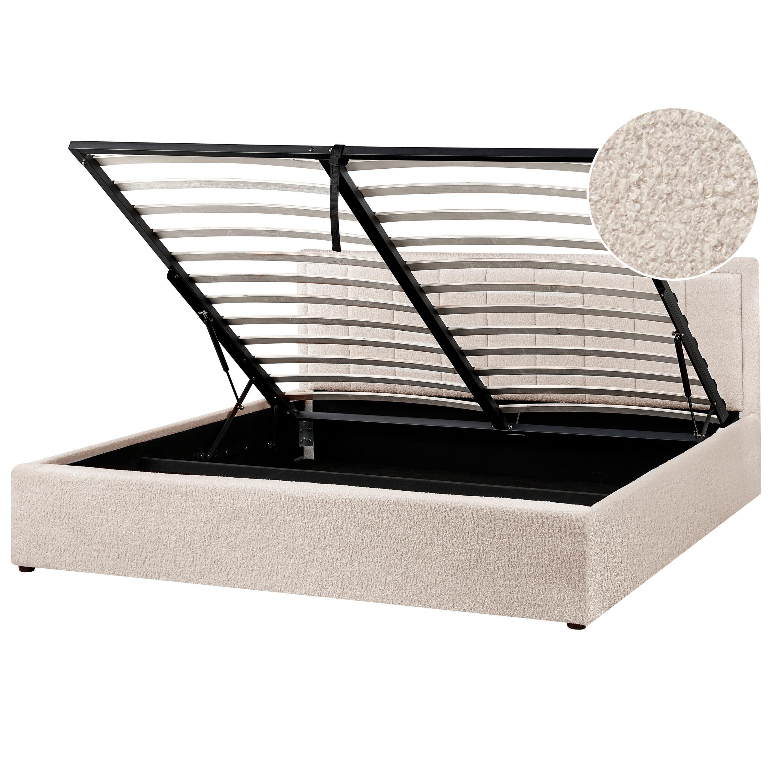 wohnli-moebel-suche-800001905069 Wohnli Möbelsuche - BETT mit Stauraum 180/200 cm Bouclé Beige Montlaur