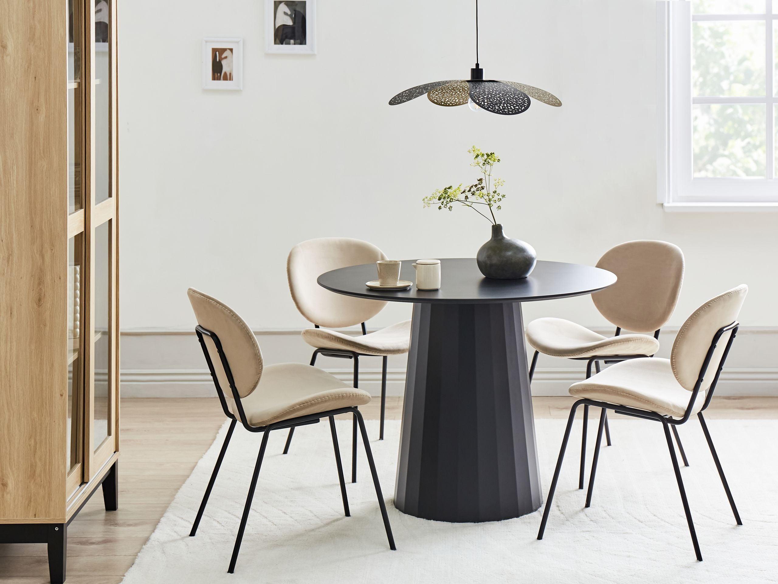 ESSTISCH Schwarz 100/100 cm Metall Plato Metall Beliani Möbel > Tische > Esstische Schwarz