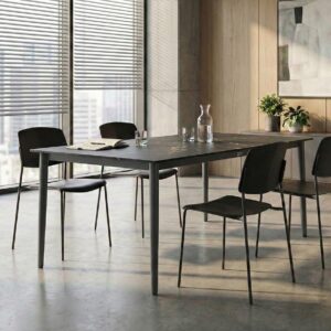 KONFERENZTISCH 90/180 cm Grauer Marmor Tolentino Kunststoff Beliani Möbel > Tische Grau