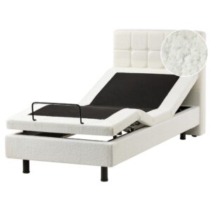 wohnli-moebel-suche-800001905264 Wohnli Möbelsuche - BETT verstellbar 90/200 cm Bouclé Cremeweiß Duke