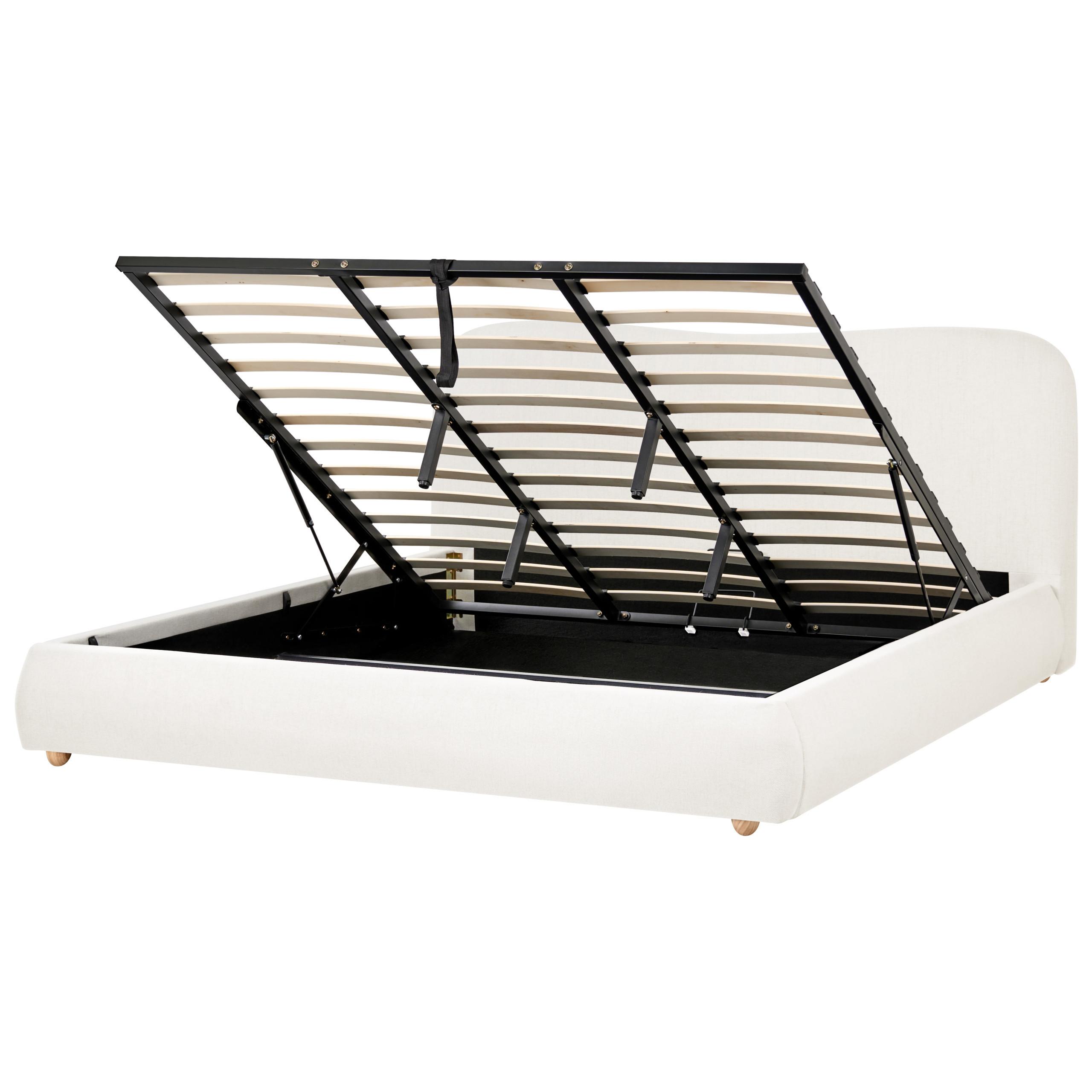 wohnli-moebel-suche-800001905271 Wohnli Möbelsuche - BETT mit Stauraum 180/200 cm Stoff Cremeweiß Blagnac