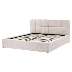 wohnli-moebel-suche-800001905280-1 BETT mit Stauraum 160/200 cm Stoff Hellbeige Baston Textil Beliani Möbel > Betten Beige