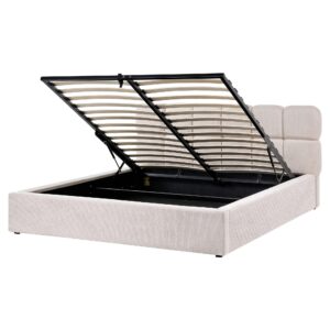 wohnli-moebel-suche-800001905280 Wohnli Möbelsuche - BETT mit Stauraum 160/200 cm Stoff Hellbeige Baston