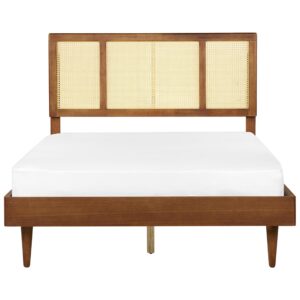 wohnli-moebel-suche-800001905376-1 BETT mit Lattenrost 140/200 cm Gummibaumholz Braun Auray Holz Beliani Möbel > Betten Braun