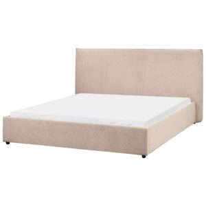 wohnli-moebel-suche-800001905487-1 BETT mit Lattenrost 160/200 cm Bouclé Taupe Lavaur Textil Beliani Möbel > Betten Taupe