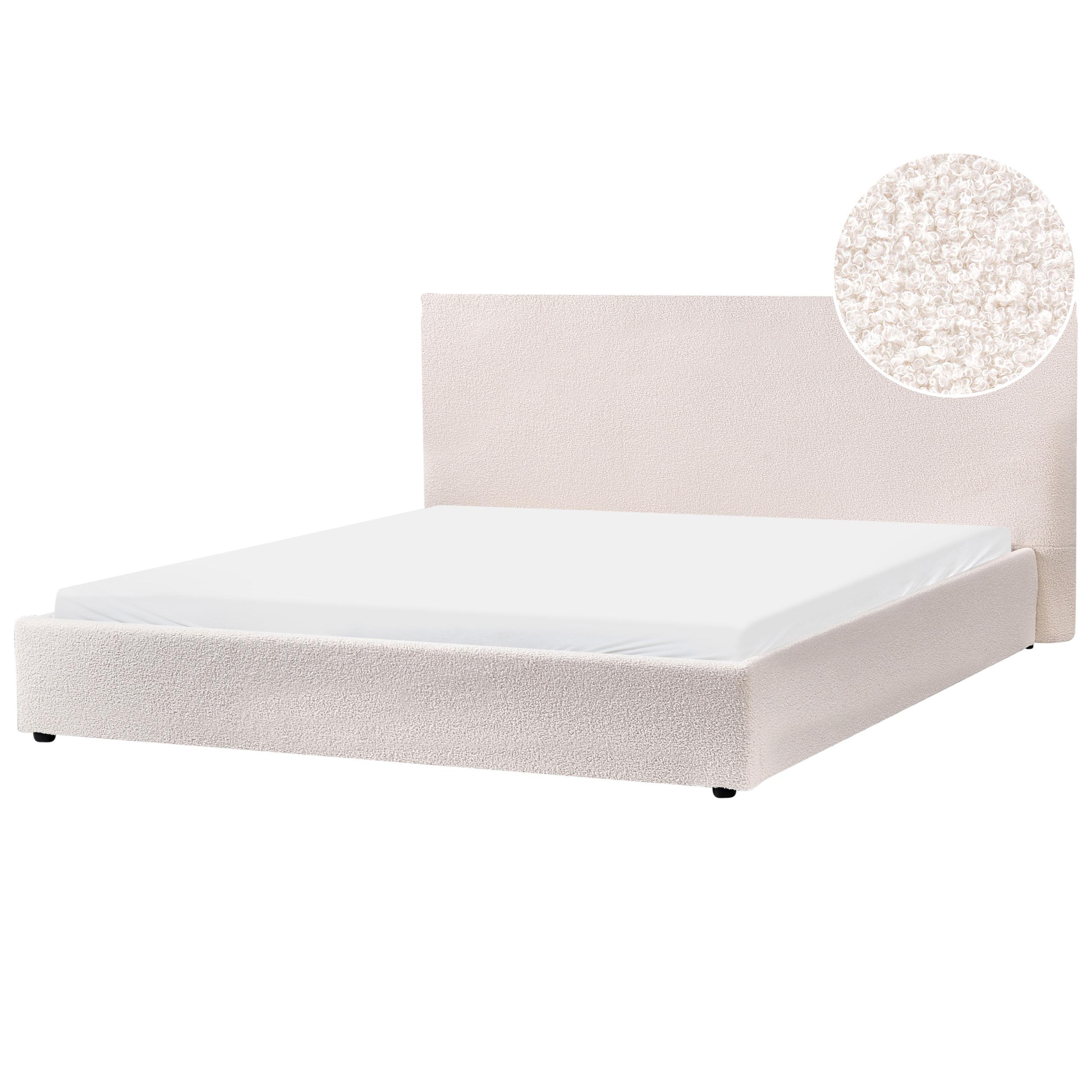 wohnli-moebel-suche-800001905489 Wohnli Möbelsuche - BETT mit Lattenrost 180/200 cm Bouclé Cremeweiß Lavaur