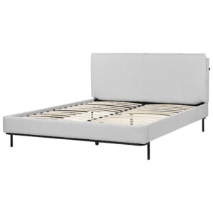 wohnli-moebel-suche-800001905509-1 BETT mit Lattenrost 160/200 cm Stoff Hellgrau Corio Textil Beliani Möbel > Betten Grau
