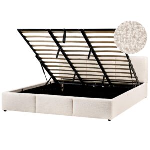 wohnli-moebel-suche-800001905519 Wohnli Möbelsuche - BETT mit Stauraum 180/200 cm Bouclé Cremeweiß Bousse