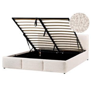 wohnli-moebel-suche-800001905526 Wohnli Möbelsuche - BETT mit Stauraum 160/200 cm Bouclé Cremeweiß Bousse