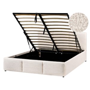 wohnli-moebel-suche-800001905530 Wohnli Möbelsuche - BETT mit Stauraum 140/200 cm Bouclé Cremeweiß Bousse