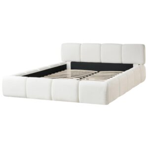 wohnli-moebel-suche-800001905624-1 BETT mit Lattenrost 160/200 cm Stoff Cremeweiß Orville Textil Beliani Möbel > Betten Weiß