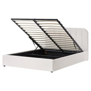wohnli-moebel-suche-800001905638 Wohnli Möbelsuche - BETT mit Stauraum 160/200 cm Stoff Cremeweiß Challans