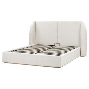 wohnli-moebel-suche-800001905671-1 BETT mit Stauraum 160/200 cm Stoff Cremeweiß Monestier Textil Beliani Möbel > Betten Weiß