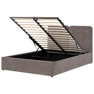 Wohnli Möbelsuche - BETT mit Stauraum 140/200 cm Chenillegewebe Taupe Arbois