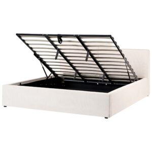 wohnli-moebel-suche-800001905823 Wohnli Möbelsuche - BETT mit Stauraum 180/200 cm Stoff Cremeweiß Lagarde