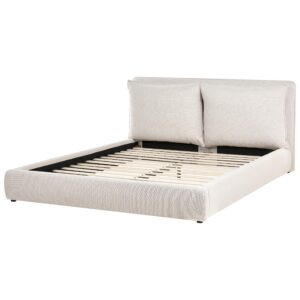 wohnli-moebel-suche-800001905864-1 BETT mit Lattenrost 180/200 cm Stoff Beige Bajonna Textil Beliani Möbel > Betten Beige