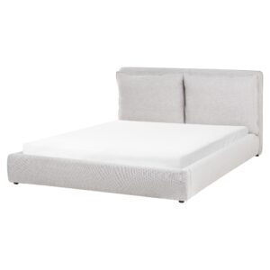 wohnli-moebel-suche-800001905868 Wohnli Möbelsuche - BETT mit Lattenrost 160/200 cm Stoff Hellgrau Bajonna