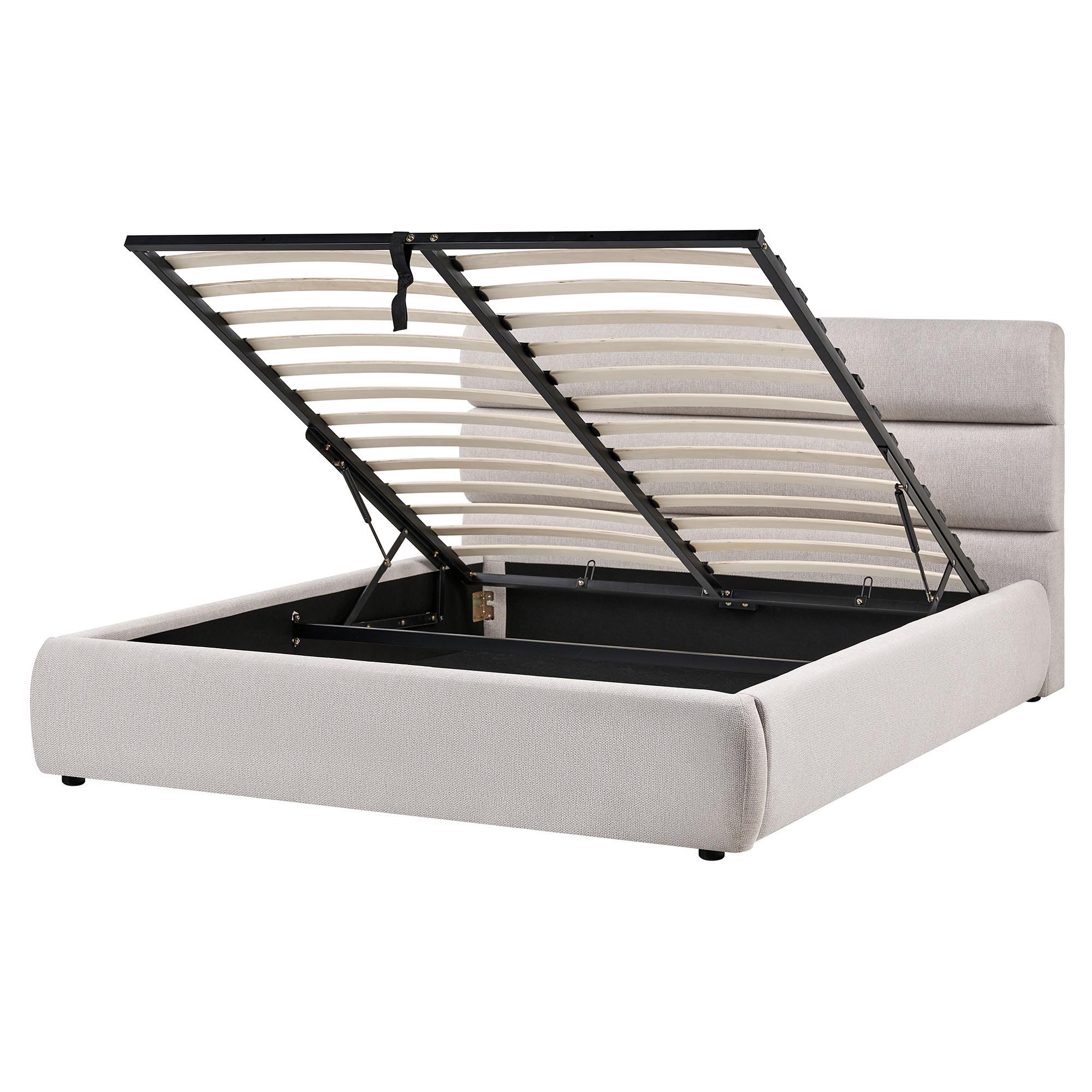wohnli-moebel-suche-800001906005 Wohnli Möbelsuche - BETT mit Stauraum 160/200 cm Kunstleinen Grau Bonifacio