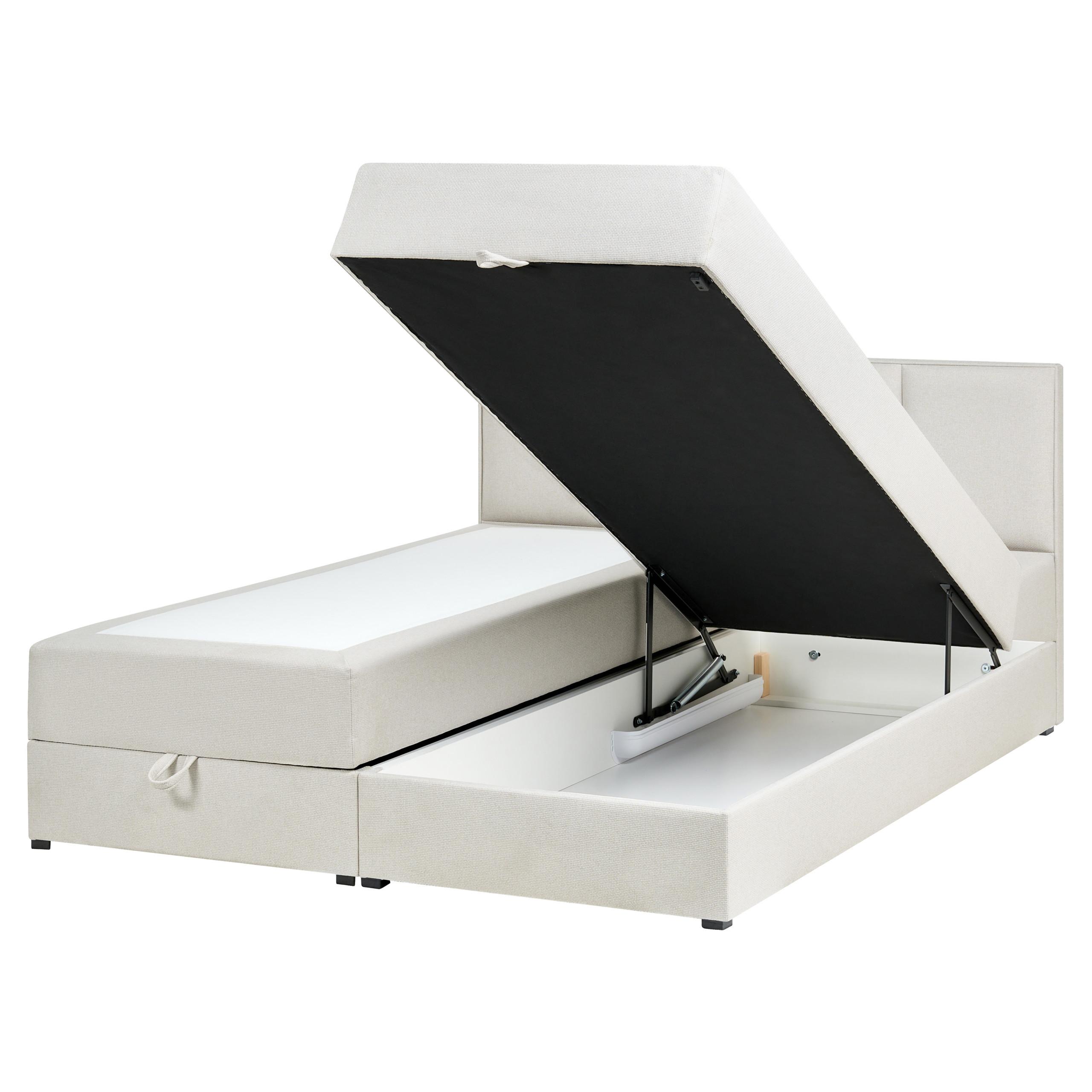 Wohnli Möbelsuche - BOXSPRINGBETT mit Stauraum 160/200 cm Stoff Cremeweiß Baronet