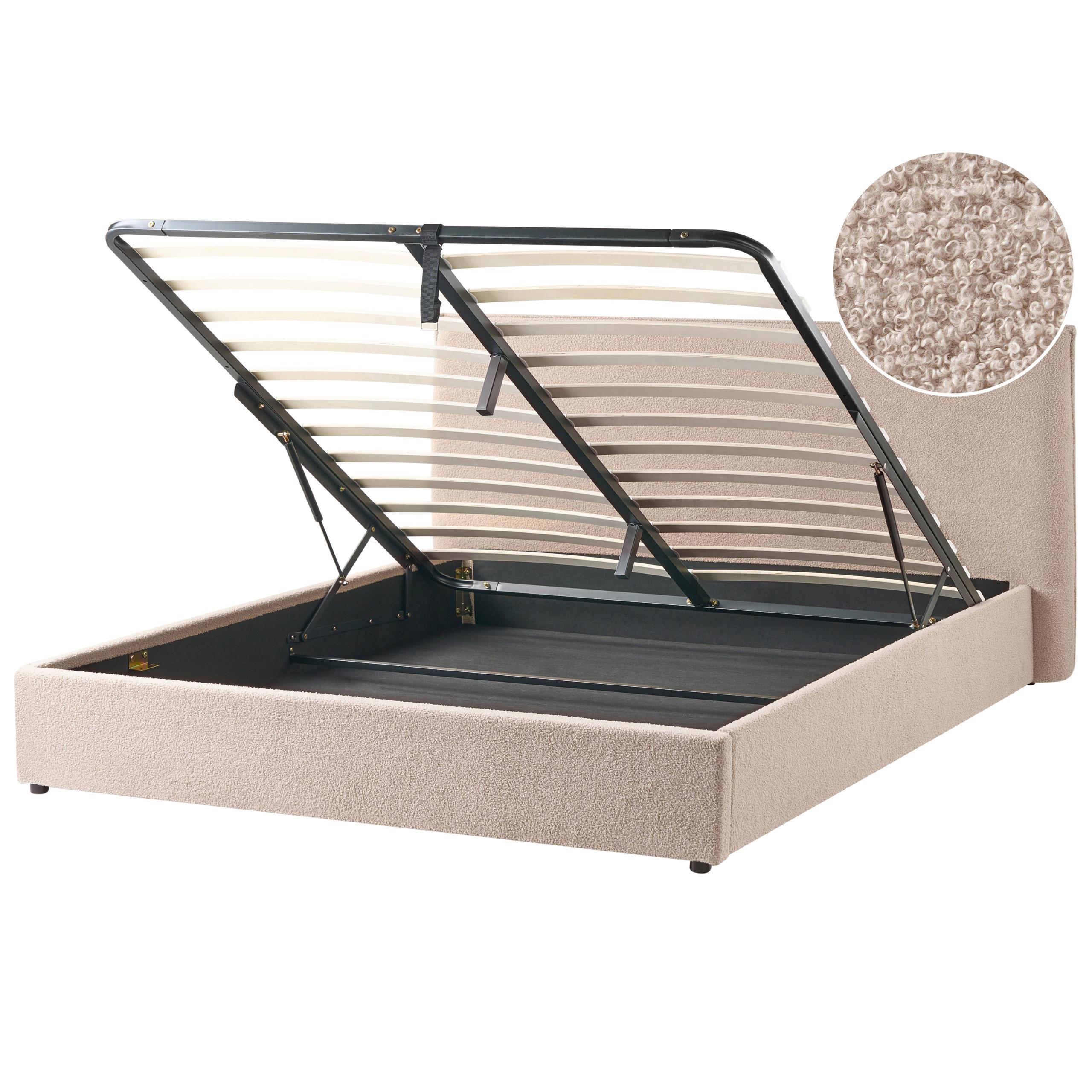 wohnli-moebel-suche-800001906063 Wohnli Möbelsuche - BETT mit Stauraum 180/200 cm Bouclé Taupe Lavaur