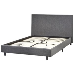 wohnli-moebel-suche-800001906161-1 BETT mit Lattenrost 120/200 cm Stoff Grau Albi Textil Beliani Möbel > Betten Grau
