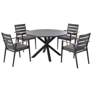 wohnli-moebel-suche-800001906211 Wohnli Möbelsuche - GARTENMÖBEL-SET 4-Sitzer Schwarz Metall Maletto/taviano