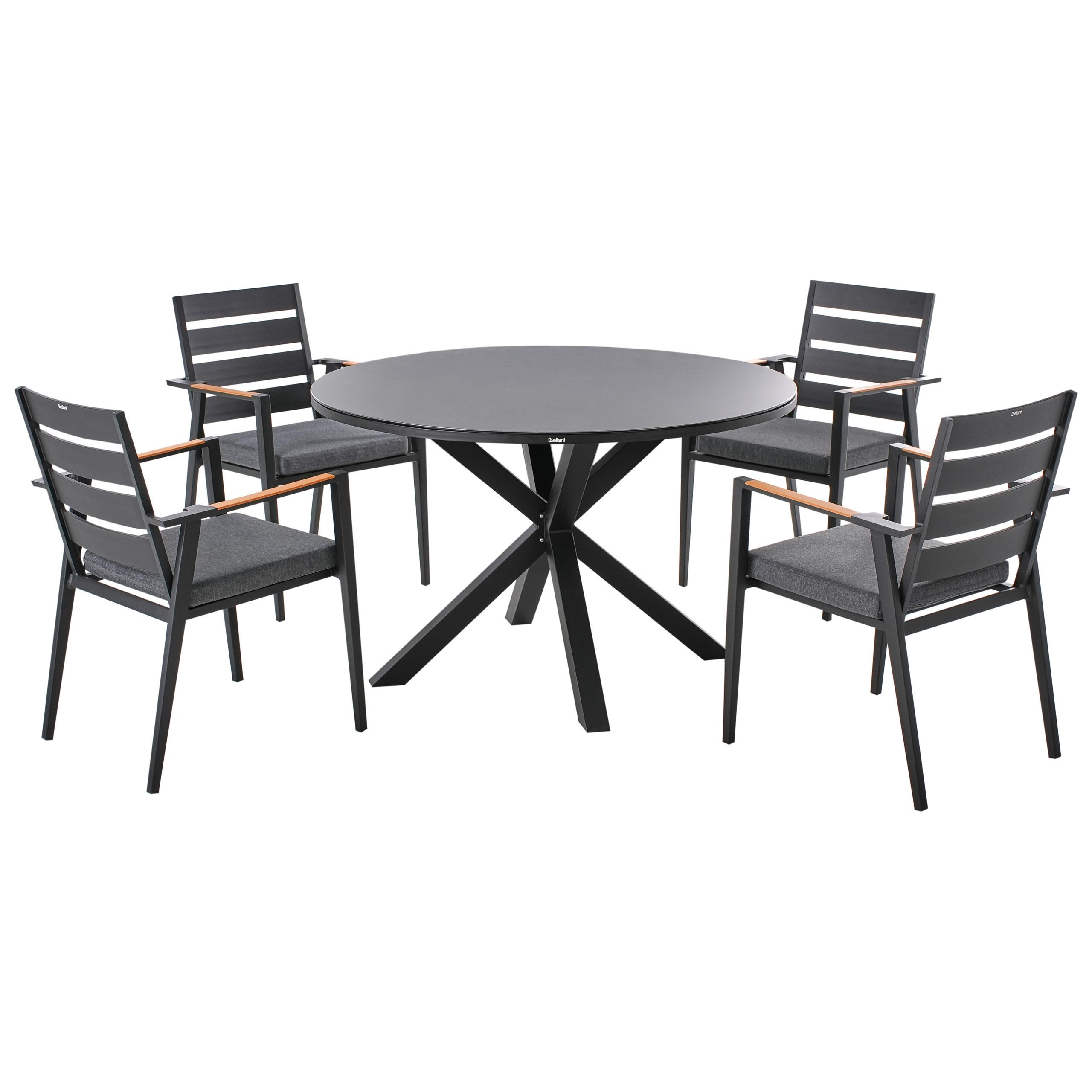 Wohnli Möbelsuche - GARTENMÖBEL-SET 4-Sitzer Schwarz Metall Maletto/taviano