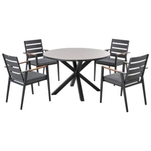 wohnli-moebel-suche-800001906213 Wohnli Möbelsuche - GARTENMÖBEL-SET 4-Sitzer Grau/Schwarz Metall Maletto/taviano