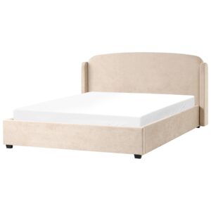 wohnli-moebel-suche-800001906219-1 BETT mit Stauraum 180/200 cm Stoff Taupe Bernay Textil Beliani Möbel > Betten Taupe