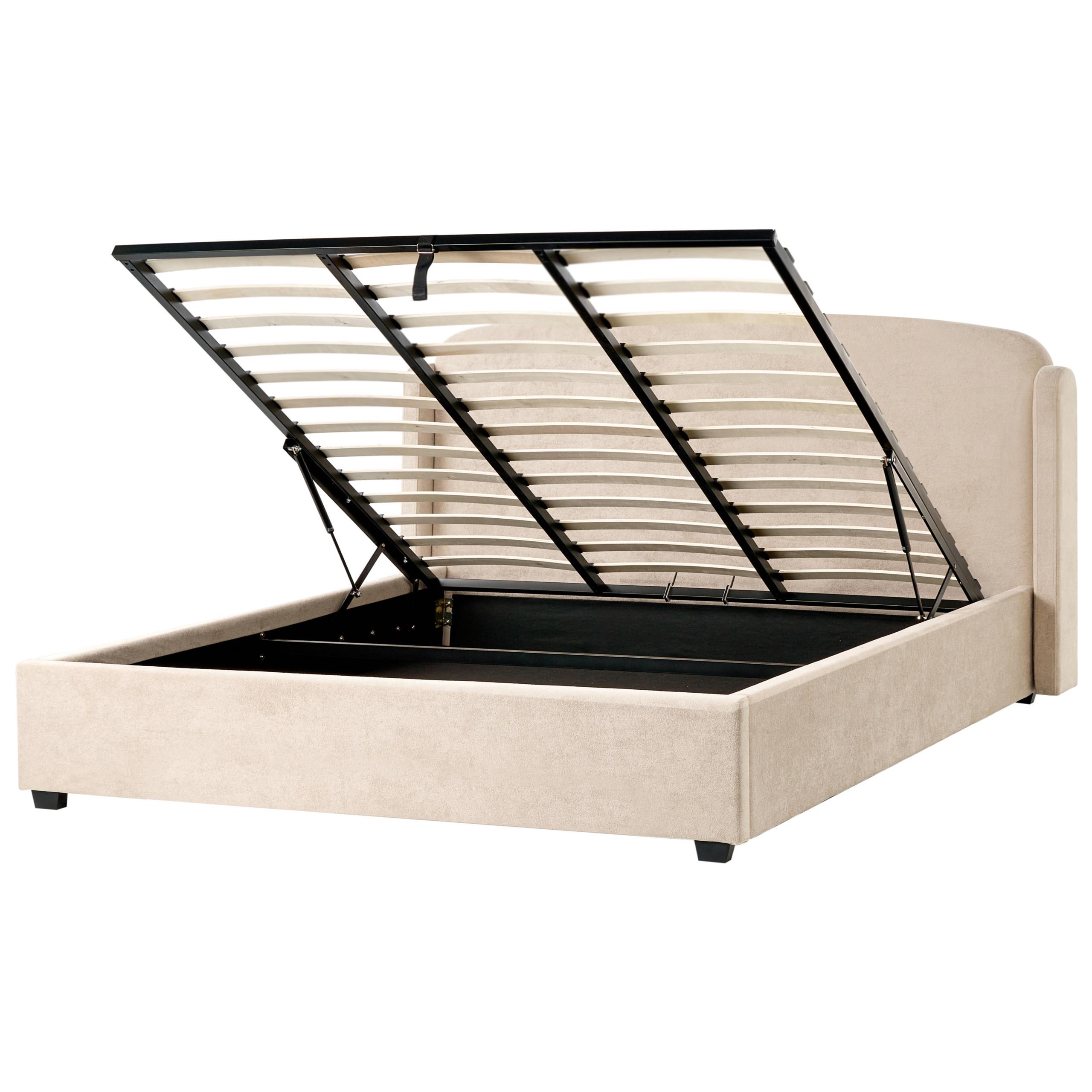 wohnli-moebel-suche-800001906219 Wohnli Möbelsuche - BETT mit Stauraum 180/200 cm Stoff Taupe Bernay