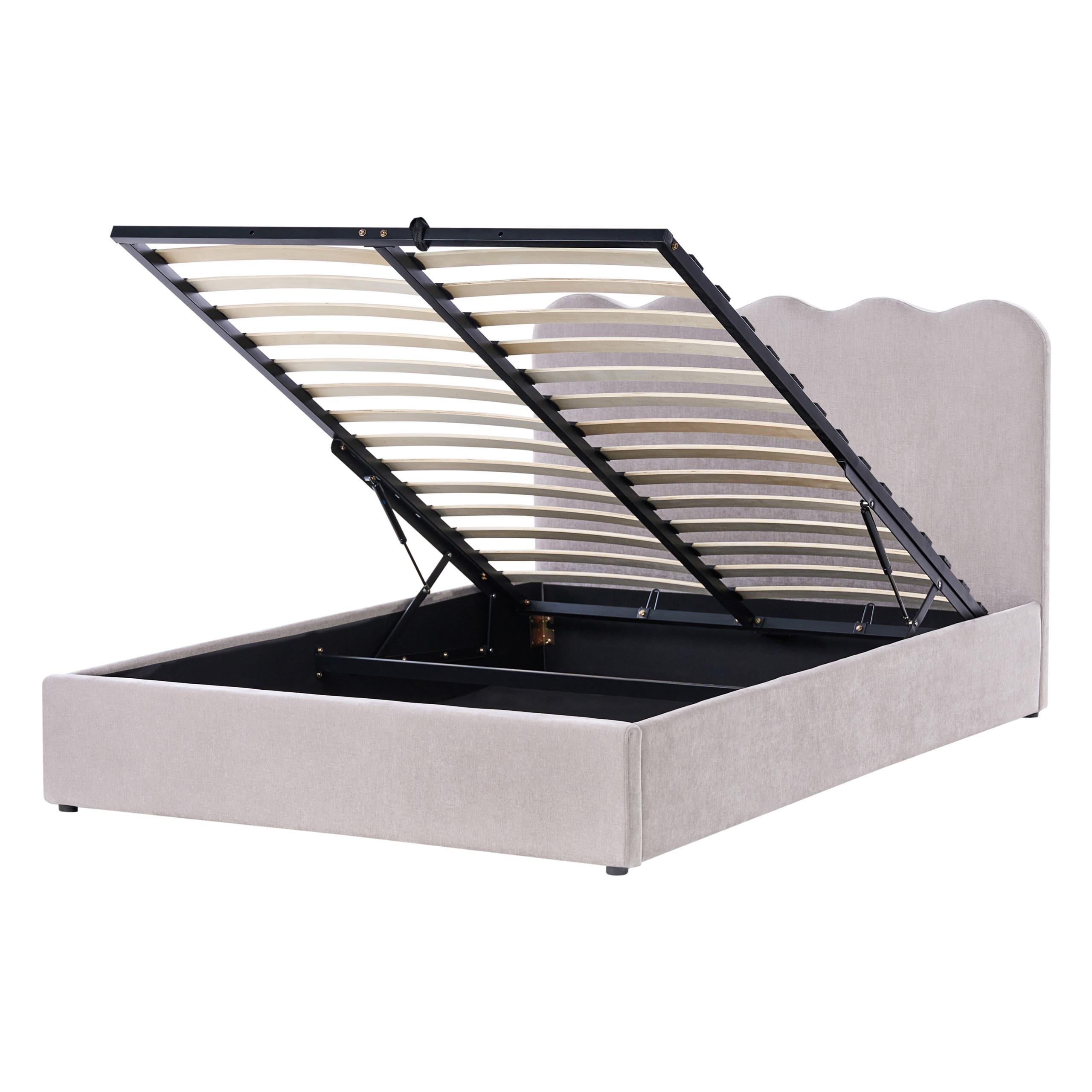 wohnli-moebel-suche-800001906259 Wohnli Möbelsuche - BETT mit Stauraum 140/200 cm Chenillegewebe Taupe Nanterre