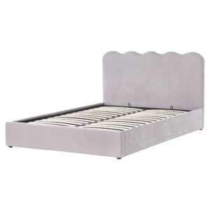 wohnli-moebel-suche-800001906260-1 BETT mit Stauraum 160/200 cm Chenillegewebe Taupe Nanterre Textil Beliani Möbel > Betten Taupe