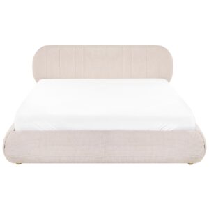 BETT mit Stauraum 180/200 cm Stoff Hellbeige Campan Textil Beliani Möbel > Betten Beige