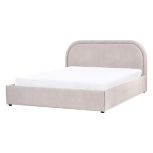 wohnli-moebel-suche-800001906378-1 BETT mit Stauraum 140/200 cm Chenillegewebe Taupe Quillien Textil Beliani Möbel > Betten Taupe