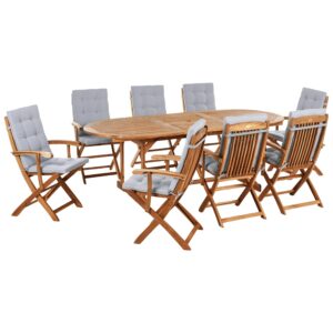 wohnli-moebel-suche-800001906457 Wohnli Möbelsuche - GARTENMÖBEL-SET 8-Sitzer Hellgrau Akazienholz Maui Premium