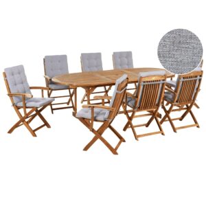 wohnli-moebel-suche-800001906459 Wohnli Möbelsuche - GARTENMÖBEL-SET 8-Sitzer Grau meliert Akazienholz Maui Premium