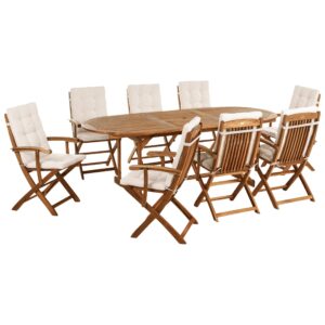 wohnli-moebel-suche-800001906462 Wohnli Möbelsuche - GARTENMÖBEL-SET 8-Sitzer Hellbeige Akazienholz Maui Premium