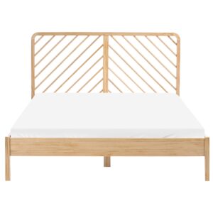 wohnli-moebel-suche-800001906507-1 BETT mit Lattenrost 160/200 cm Kiefernholz Hellbraun Sephos Holz Beliani Möbel > Betten Braun
