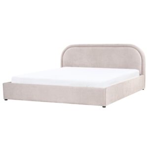 wohnli-moebel-suche-800001906595-1 BETT mit Stauraum 180/200 cm Chenillegewebe Taupe Quillien Textil Beliani Möbel > Betten Taupe