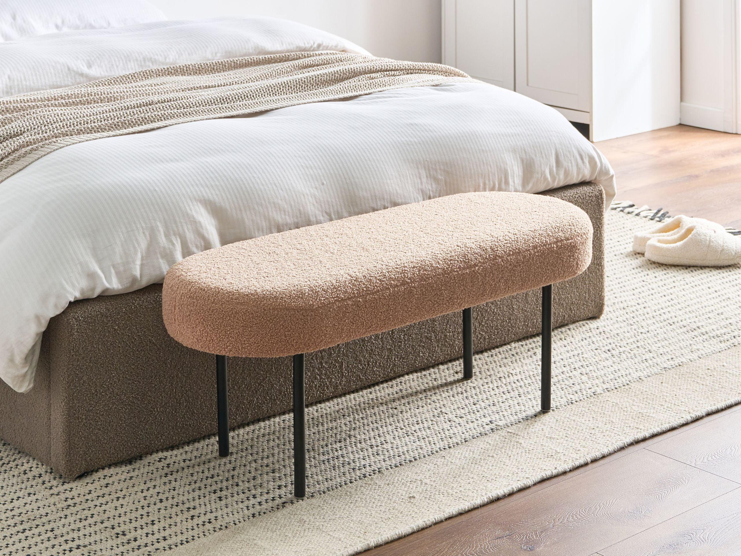 POLSTERBANK Bouclé Hellbraun Wolfeboro Textil Beliani Möbel > Bänke > Sitzbänke Braun