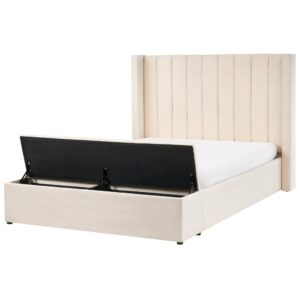 wohnli-moebel-suche-800001906744 Wohnli Möbelsuche - BETT mit Stauraum bank140/200 cm Samtstoff Cremeweiß Noyers