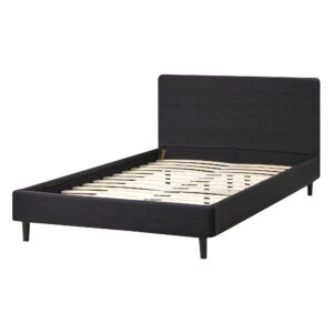 BETT mit Lattenrost 120/200 cm Stoff Schwarz Fitou Textil Beliani Möbel > Betten Schwarz