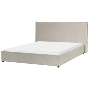 wohnli-moebel-suche-800001906974 Wohnli Möbelsuche - BETT mit Lattenrost 160/200 cm Samtstoff Taupe Lavaur