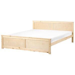wohnli-moebel-suche-800001907052 Wohnli Möbelsuche - BETT mit Lattenrost 180/200 cm Kiefernholz Hellbraun Dauphin