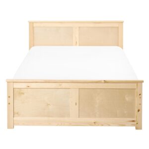 wohnli-moebel-suche-800001907061-1 BETT mit Lattenrost 120/200 cm Kiefernholz Hellbraun Dauphin Holz Beliani Möbel > Betten Braun