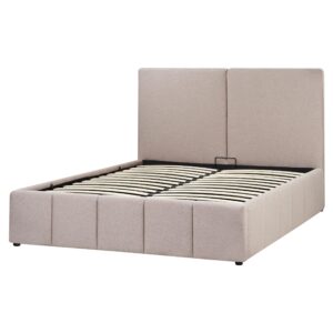 wohnli-moebel-suche-800001907156-1 BETT mit Stauraum 160/200 cm Stoff Taupe Castelnavet Textil Beliani Möbel > Betten Taupe