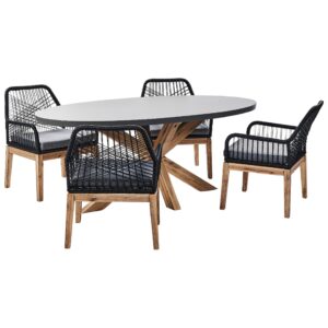 wohnli-moebel-suche-800001907261 Wohnli Möbelsuche - GARTENMÖBEL-SET 4-Sitzer Schwarz Beton Oristano