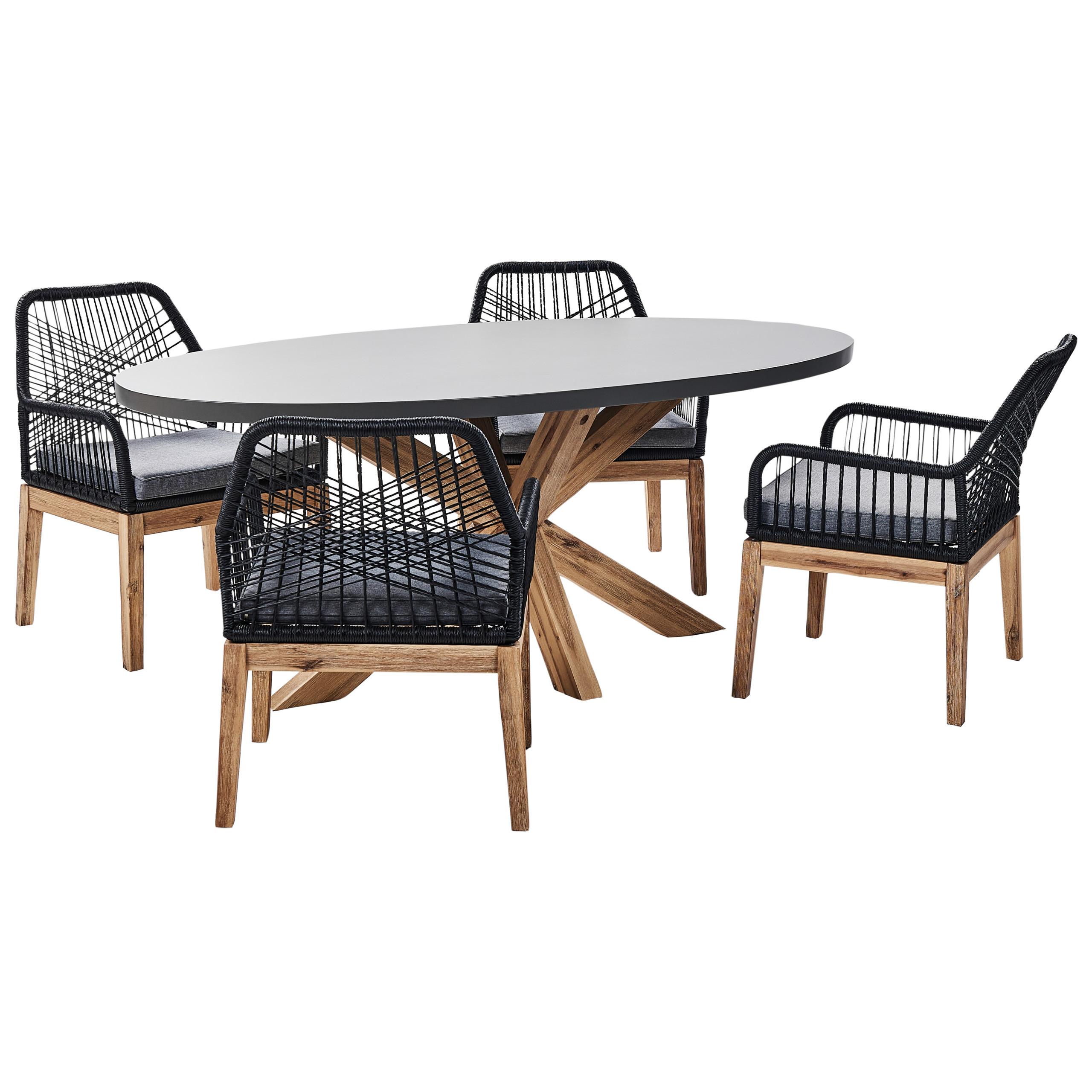 Wohnli Möbelsuche - GARTENMÖBEL-SET 4-Sitzer Schwarz Beton Oristano