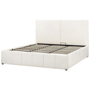 wohnli-moebel-suche-800001907441-1 BETT mit Stauraum 180/200 cm Stoff Cremeweiß Castelnavet Textil Beliani Möbel > Betten Weiß