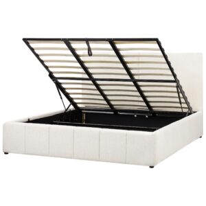 wohnli-moebel-suche-800001907441 Wohnli Möbelsuche - BETT mit Stauraum 180/200 cm Stoff Cremeweiß Castelnavet